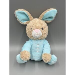 MTY Bunny Rabbit Rattle Plush Blue My First Easter 9” Minky Dot Stuffed Animal